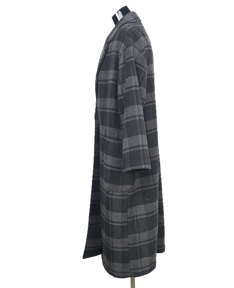 Women wool coat plaid 02V636W