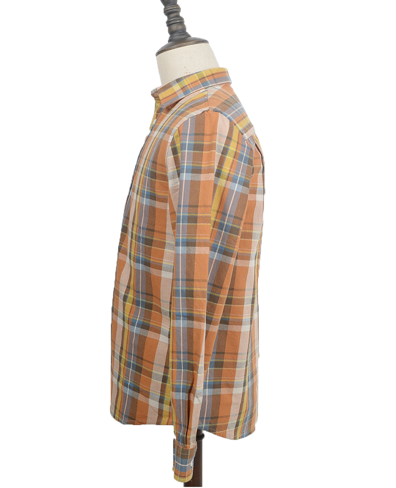 AC3W821 Mens shirts orange plaid