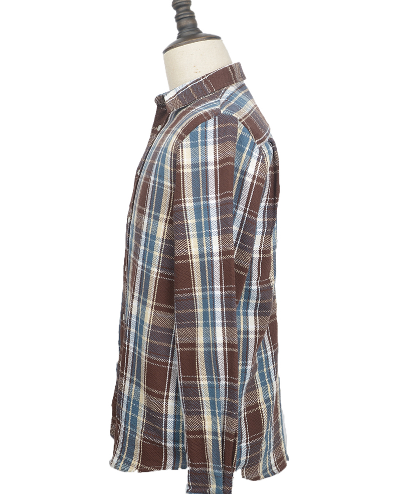 AC3W822 MENS SHIRTS CHOCOLATE PLAID