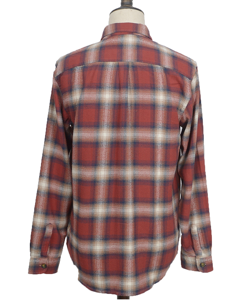 AC3W826 MENS SHIRTS WINE PLAID