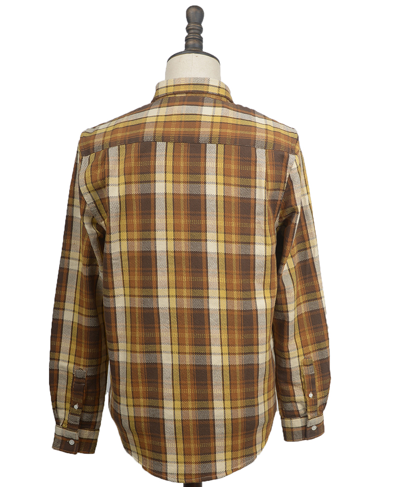 AC3W828 MENS SHIRTS GOLD PLAID