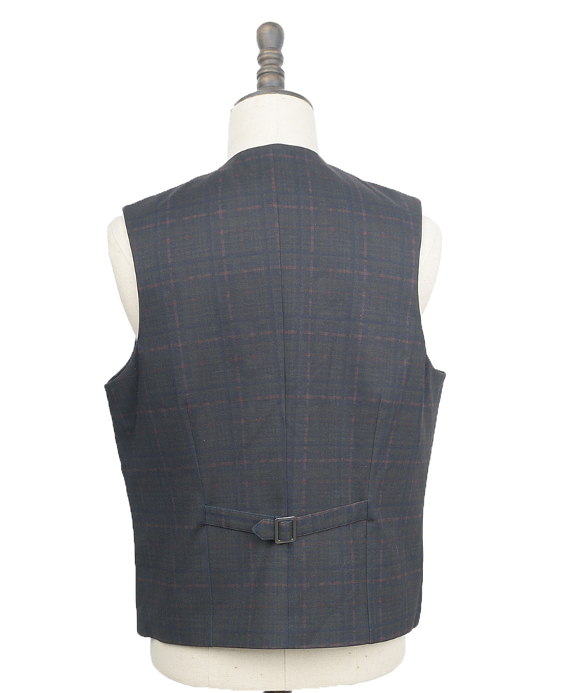 Mens vest knit plaid 121190 english check